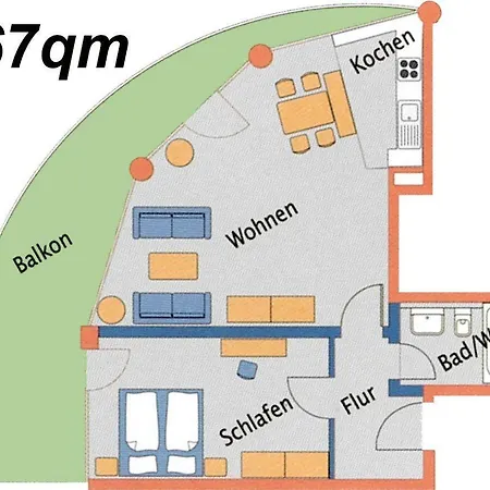 Апартаменты Strandhaus-nordseebrandung-fewo-a2-5 Куксхафен
